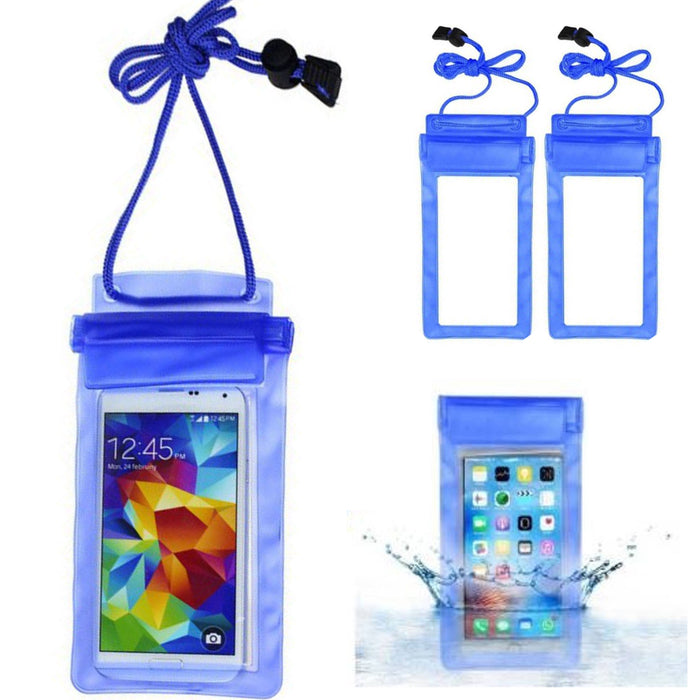 2Pc Waterproof Phone Pouch Case Cellphone Dry Bag Beach Cruise Travel 4.5X10.2in