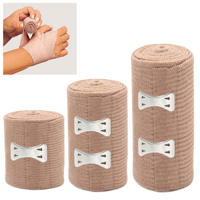 6 Cotton Elastic Bandage Adhesive First Aid Wrap Flexible Sports Tape Assorted