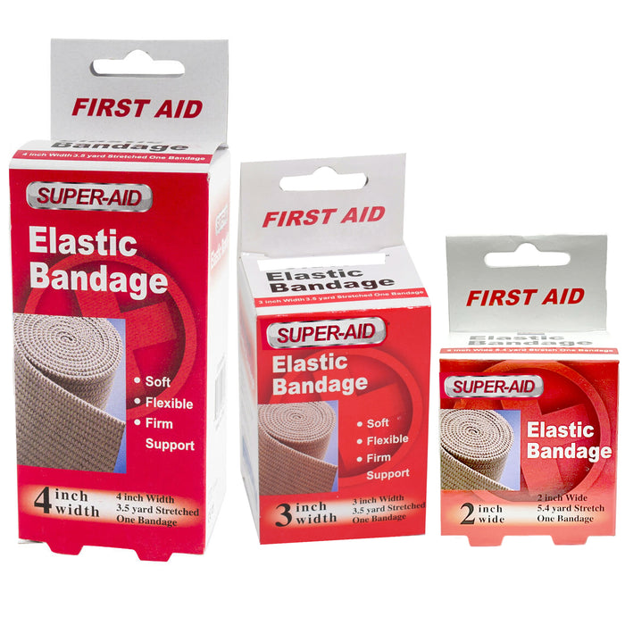 3 Assorted Elastic Bandage Adhesive Flexible Fabric First Aid Wrap Sports Tape