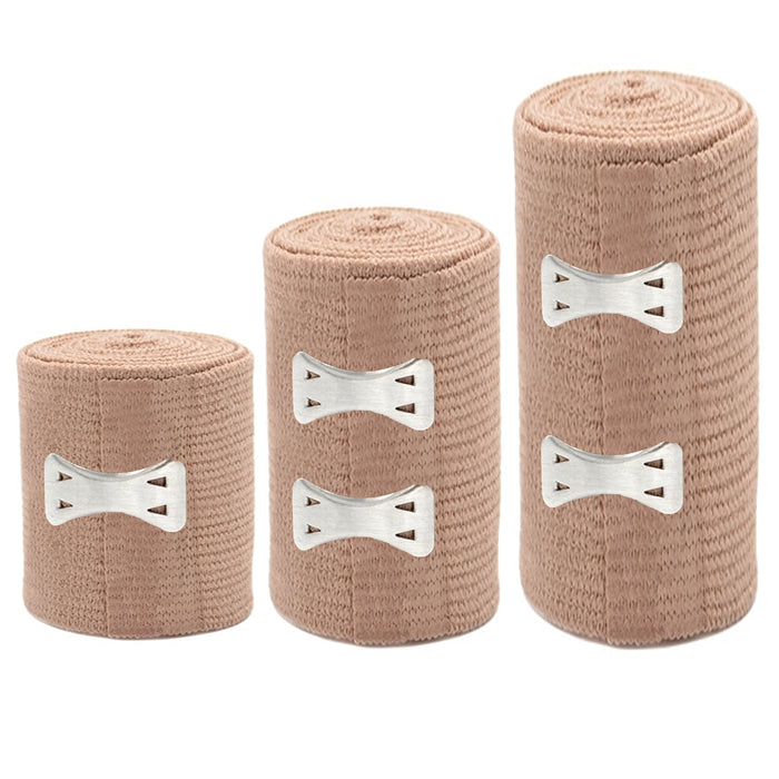 3 Assorted Elastic Bandage Adhesive Flexible Fabric First Aid Wrap Sports Tape