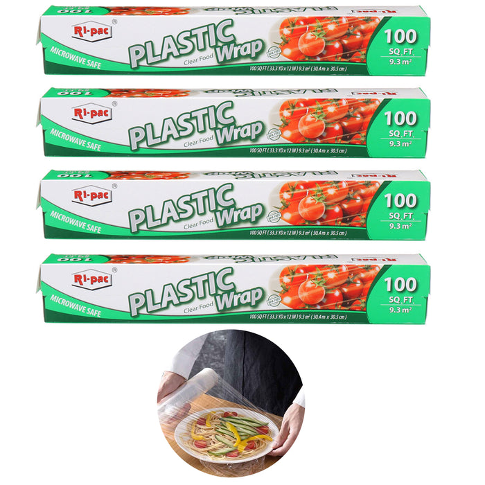 4 Cling Seal Plastic Wrap Stretch Film BPA Free Clear Food Cover Store 400 SQ FT