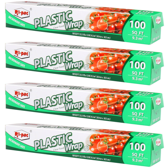 4 Cling Seal Plastic Wrap Stretch Film BPA Free Clear Food Cover Store 400 SQ FT