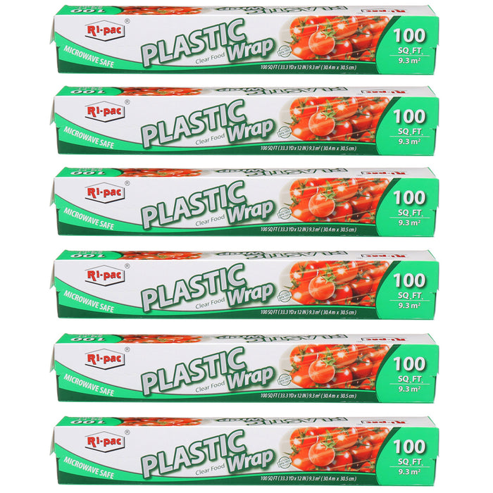 6 Plastic Cling Wrap Stretch Food Microwave Safe Seal Fresh BPA Free 600 SQ FT