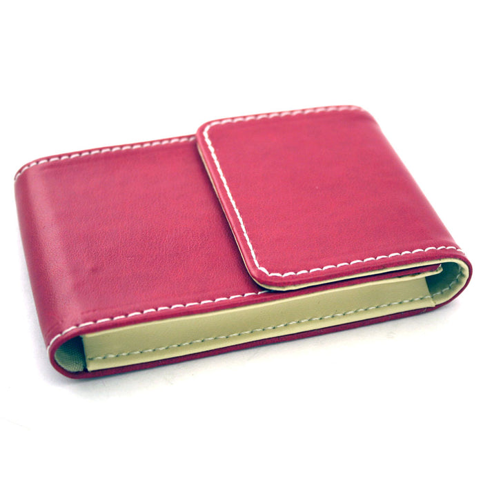 Faux Pink Leather Business Card Holder ID Credit Case Wallet Women Bag Case Lady