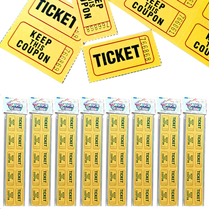 2000 Pc Yellow Tickets Double 50/50 Stub Raffle Split Coupon Entry Fair Party 2"