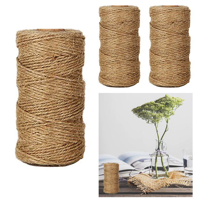 3 Rolls 70g Hemp Jute Twine String Brown Natural Cord Rope Burlap Craft Gift DIY