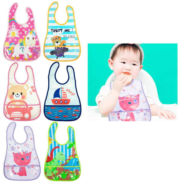 2 Pc Waterproof Burp Cloth Baby Bib Pocket Catcher Infant Feeding Apron Toddler