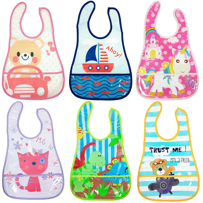 2 Pc Waterproof Burp Cloth Baby Bib Pocket Catcher Infant Feeding Apron Toddler