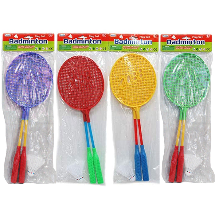 3 Pc 2 Player Badminton Racket Toy Play Set Birdie Shuttlecock Team Sports Kids