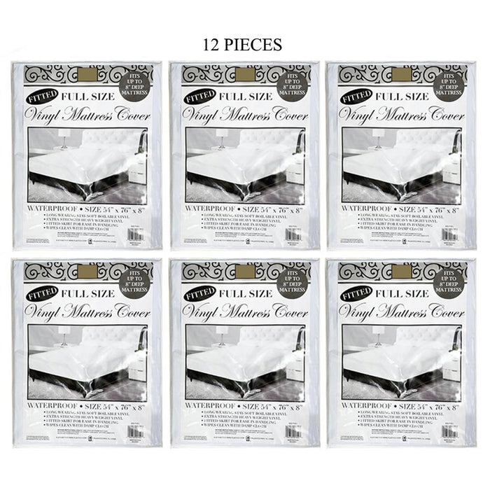 12 Pack White Mattress Cover Full Size Soft Pad Protector Waterproof Heavy Vinyl