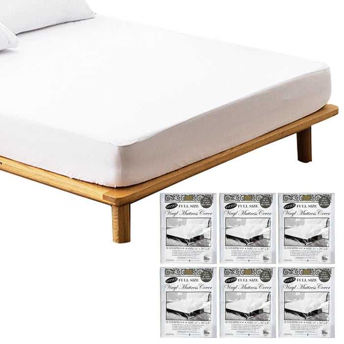 6 PK Vinyl Mattress Protector Full Size Cover Premium Waterproof Bed Heavy Duty