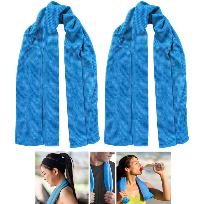 2 Pc Cooling Towel Ice Neck Wrap Cold Sports Running Jogging Gym Chilly Freeze