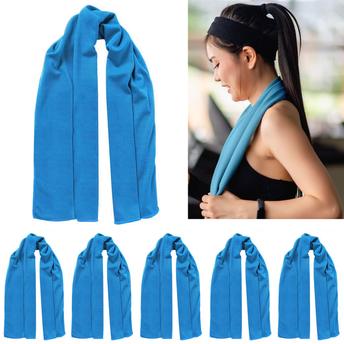 6 Pc Outdoor Instant Ice Cooling Towel Sports Workout Fitness Gym Yoga Pilates