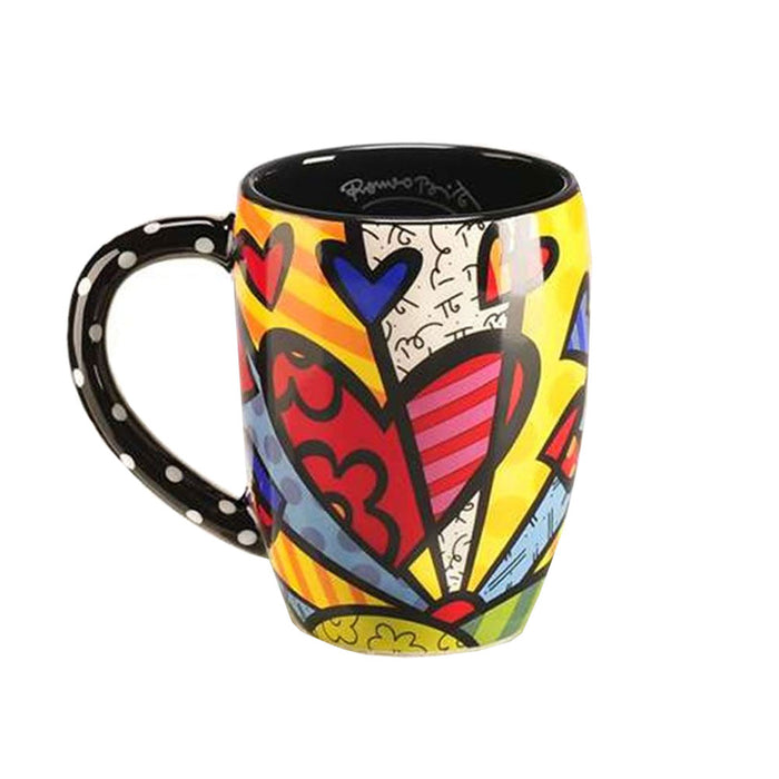 Romero Britto Round Heart or Butterfly Mug Cup Ceramic Authentic Dolomite Travel