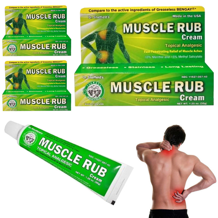 3 X Pain Relief Muscle Rub Cream Headache Sore Workout Menthol Sprain Analgesic