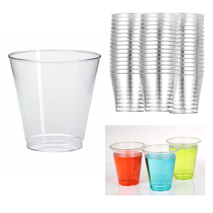100 Disposable Shot Glasses 1 Oz Clear Hard Plastic Party Mini Cups Catering Bar