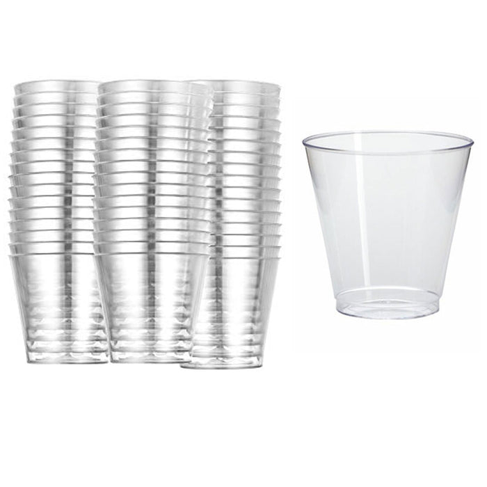 48 Hard Plastic Mini Shot Glasses Clear 1 Oz Disposable Party Jello Dessert Cups