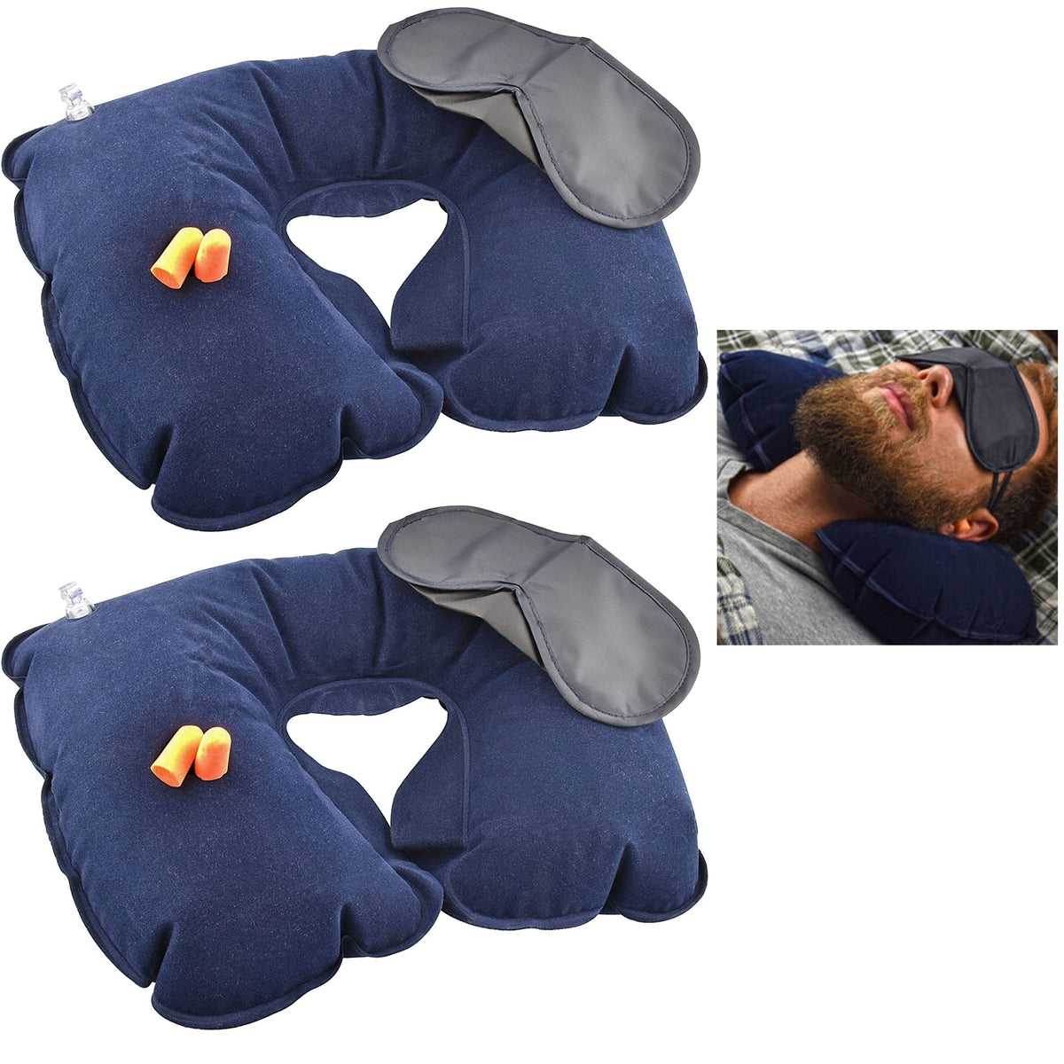 Travel Set - Neck pillow with Eye Cover and Mask