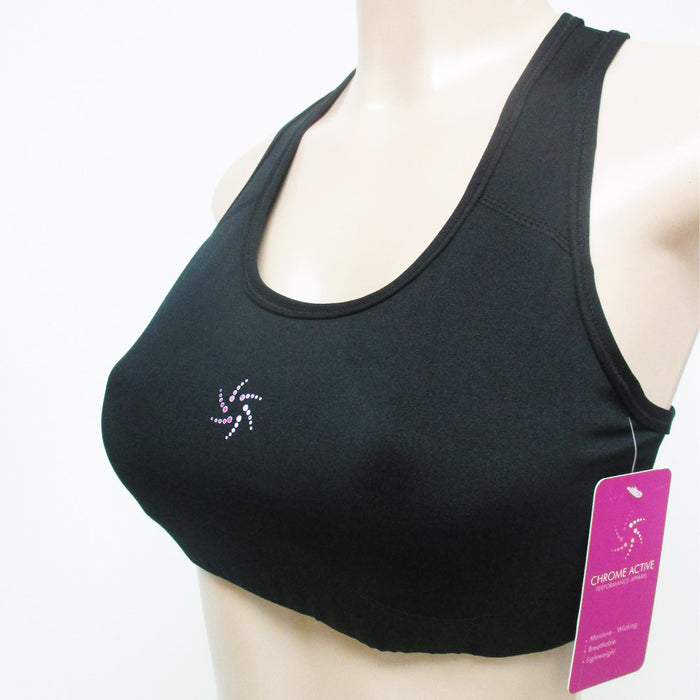 Women Yoga Sports Bra Racerback Fitness Gym Stretch Workout Tank Top Black S