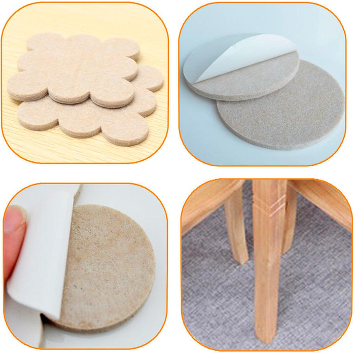 36PCS Furniture Felt Pads Self Adhesive Floor Scratch Protector Wall Table Beige