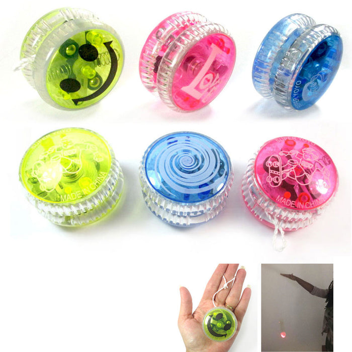 3 Light Up YoYo Balls Juggling Magic Toy Glow Moves Flashing LED Kids Fun Color