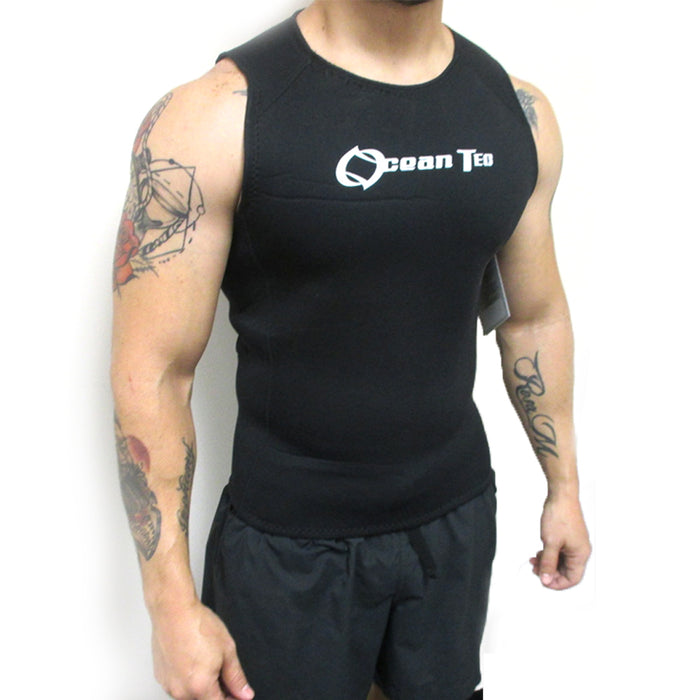 Mens 3MM Neoprene Wetsuits Rash Vest Sleeveless Smoothskin Surfing Shirt Jacket