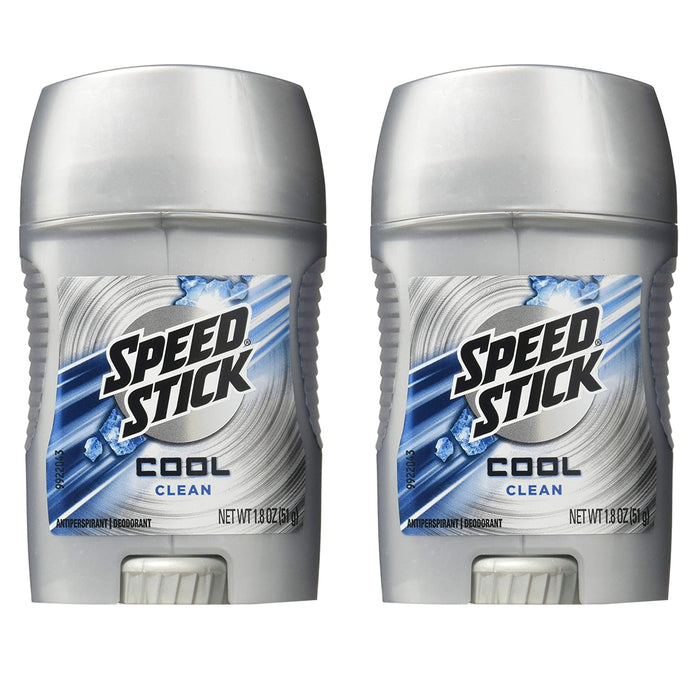 2 x Men Antiperspirant Deodorant Cool Clean Speed Stick 24-Hour Protection 1.8oz