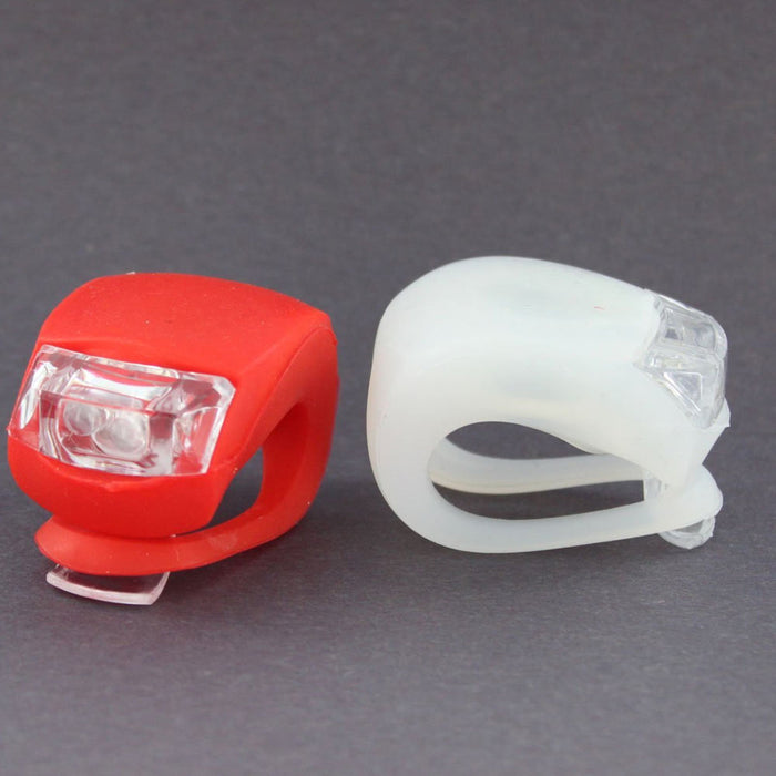 2Pc LED Bike Light Ultra Bright Waterproof Silicone Bar Front Rear Light Bicycle