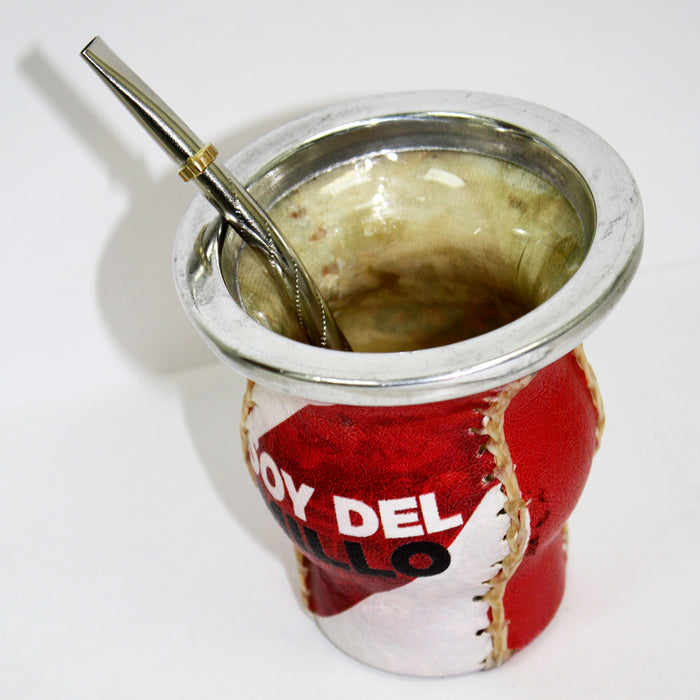 Argentina Mate Gourd River Plate Millo Glass Cup Bombilla Straw Drink Kit 6123