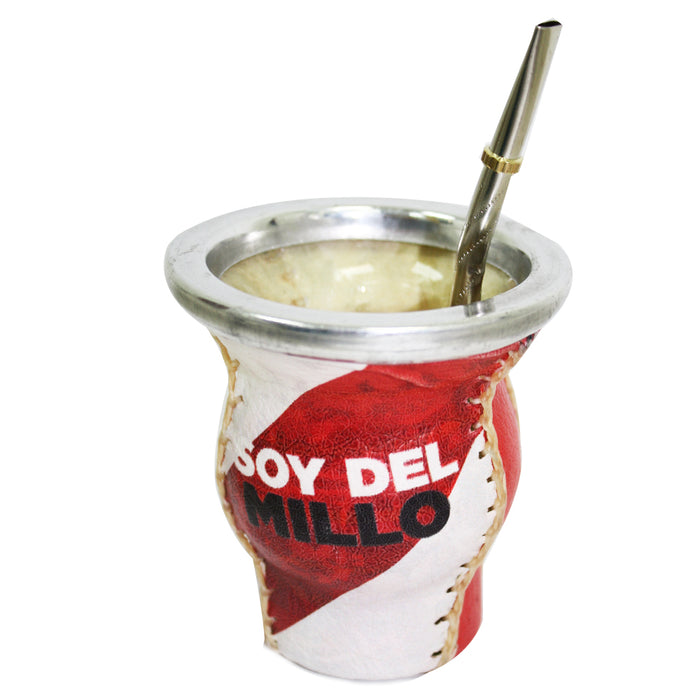 Argentina Mate Gourd River Plate Millo Glass Cup Bombilla Straw Drink Kit 6123