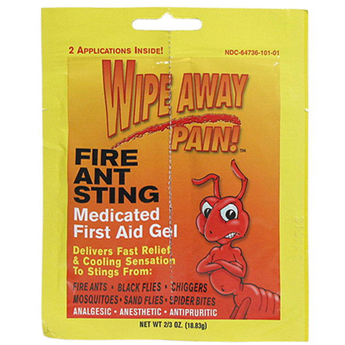 2x Fire Ant Medicated Gel Wipe Away Pain Camp Ointment Bug Insect Bite First Aid