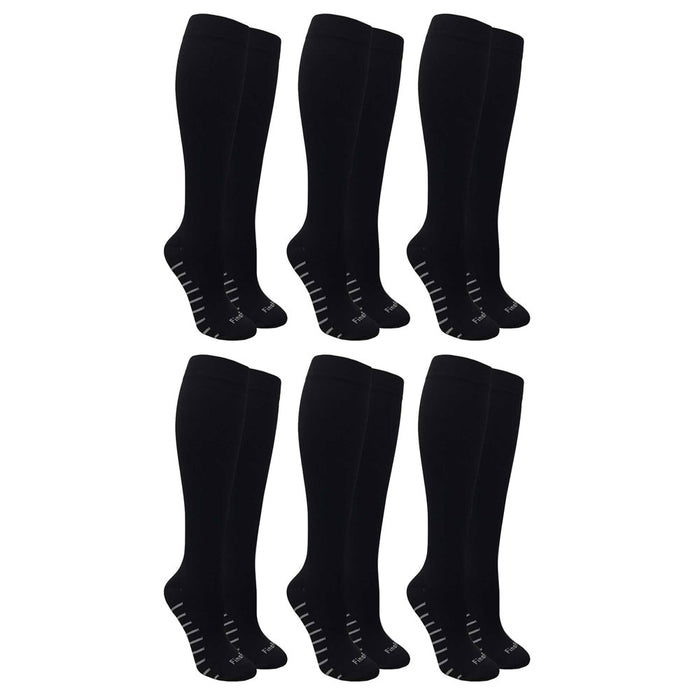 6 Pairs Compression Socks Support Unisex Anti Fatigue Graduated Sports Blk L XL