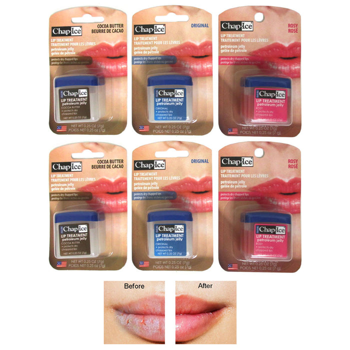 6 Pc Chap Ice Premium Lip Balm Assorted Flavors Lip Treatment Moisture Theraphy