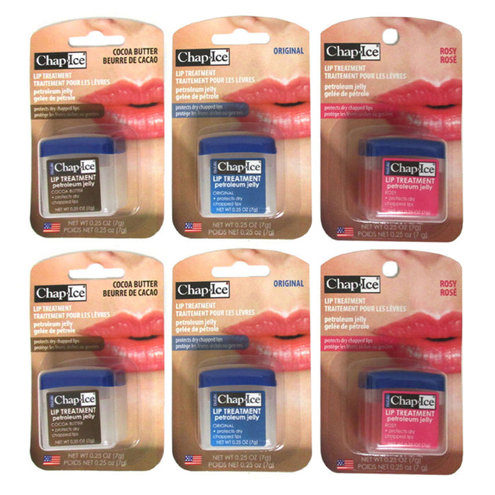 6 Pc Chap Ice Premium Lip Balm Assorted Flavors Lip Treatment Moisture Theraphy