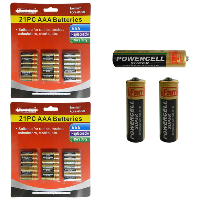 42 X Heavy Duty AAA Batteries Super Powercell Premium Battery 1.5V EXP. 2021