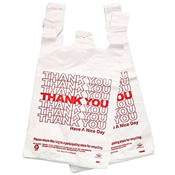500 T-Shirt Thank You Plastic Grocery Store Shopping Carry Out Bag Recyclable