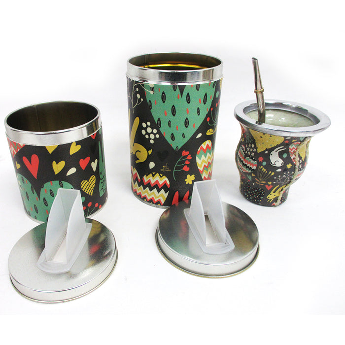 Argentina Yerba Mate Gourd Kit Cup Straw Bombilla Bag Herb Container Drink 6178