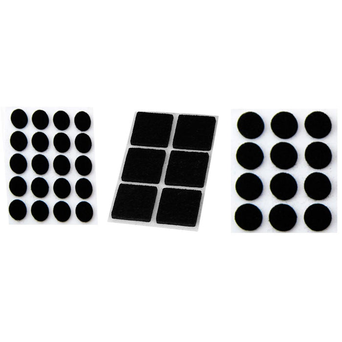38 Pc Self Adhesive Shapes Felt Pads Furniture Floor Scratch Protector Black New