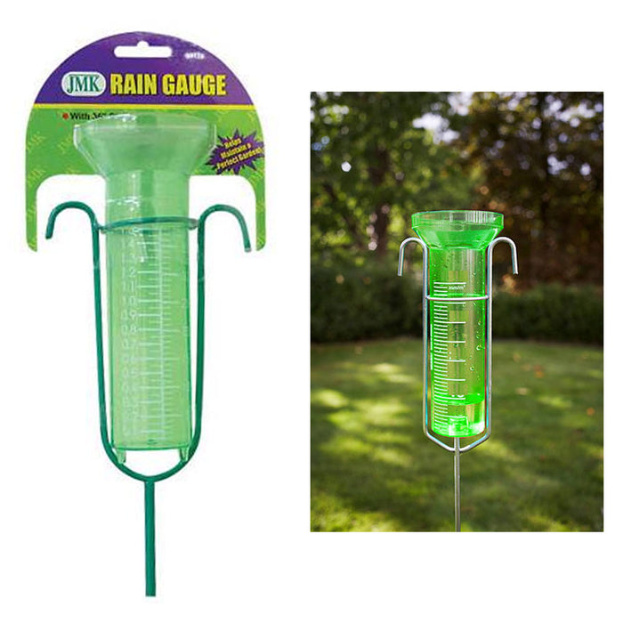 Plastic Rain Gauge 5.5" Inch Home Garden Outdoor Tube Spike 40mm Capacity New