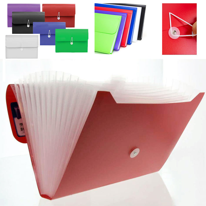 1 File Organizer Accordion File Folder 13 Pockets Multi-Color Plastic Stand Bag