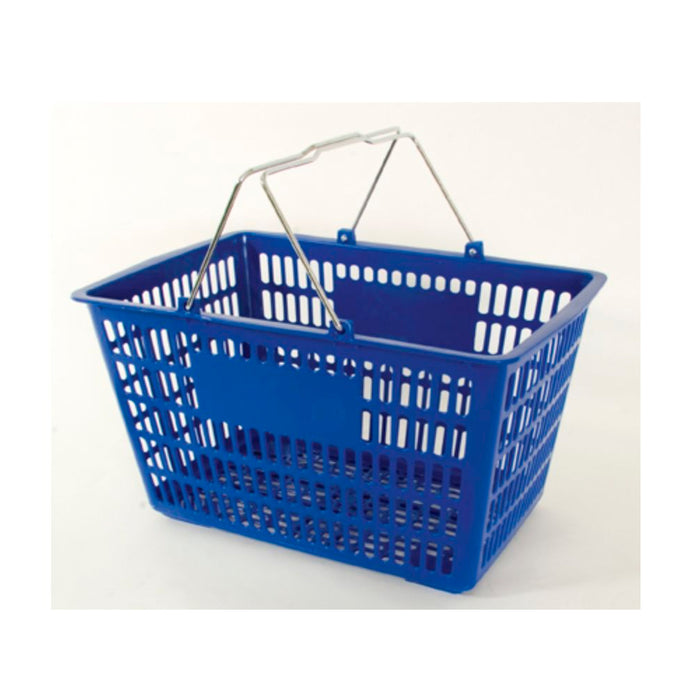 12 Pc Jumbo Standard Shopping Baskets Chrome Handles Plastic Grocery Store Eco