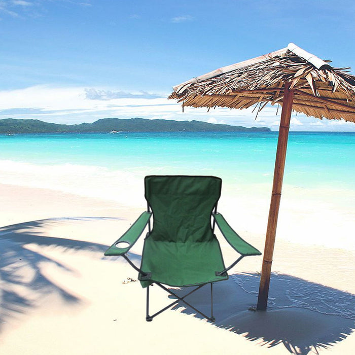 2 Folding Portable Chair Set Patio Outdoor Beach Camping Hiking Drink Holder Sun