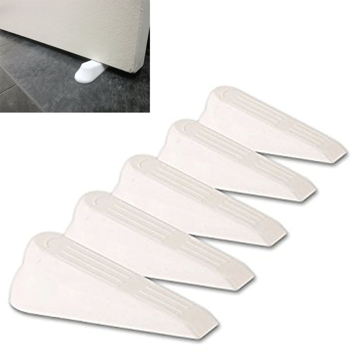 5 Pcs Door Stopper Wedge Plastic Stop Doorstop Carpet Floor Wedges White Home