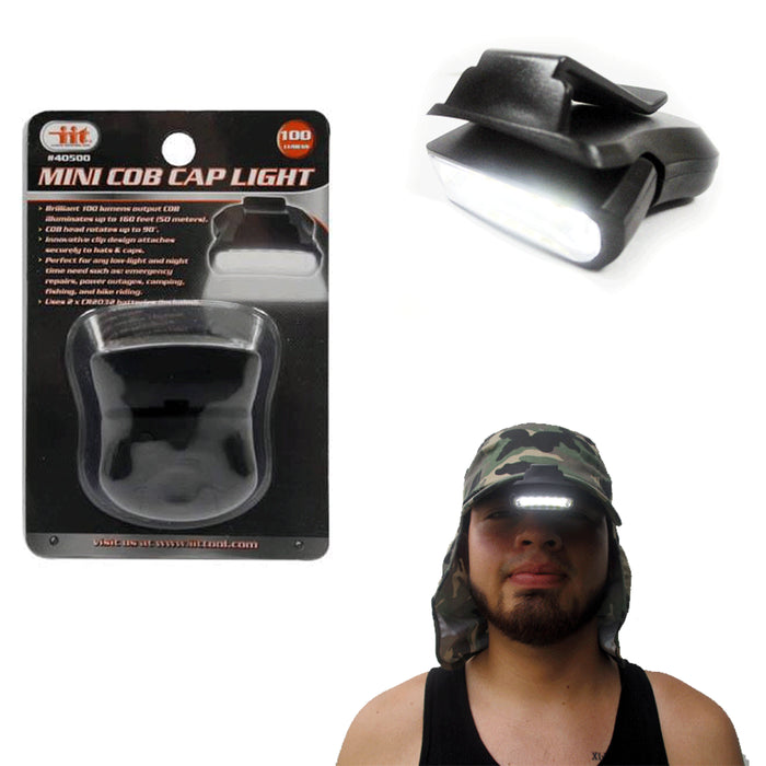1 Clip On LED Head Cap Hat Light Head Lamp Torch Fishing Camping Hunting Outdoor