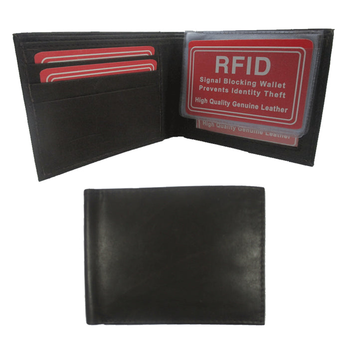 Mens RFID Wallet Blocking Genuine Leather Bifold Credit Card ID Slot Holder New