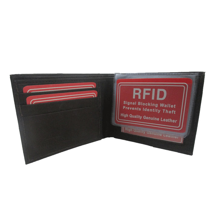 Mens RFID Wallet Blocking Genuine Leather Bifold Credit Card ID Slot Holder New