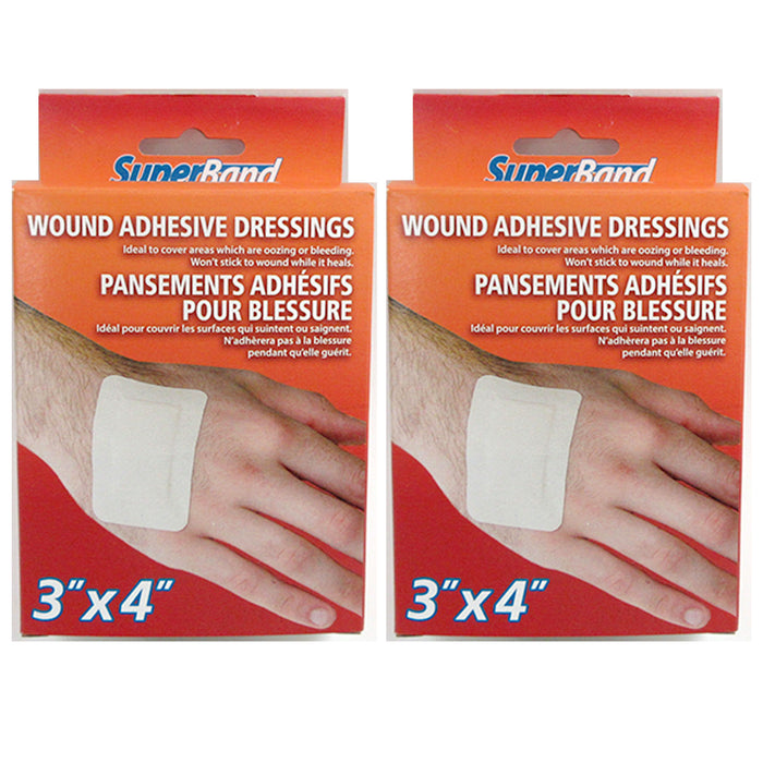 10 Pc Extra Large Adhesive Bandage 3" X 4" Medical First Aid Pad Wound Dressing