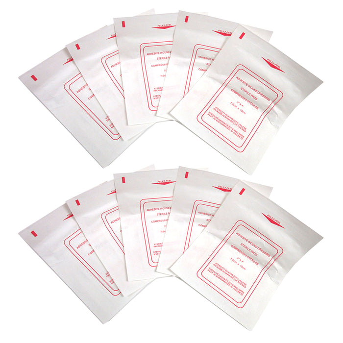 10 Pc Extra Large Adhesive Bandage 3" X 4" Medical First Aid Pad Wound Dressing
