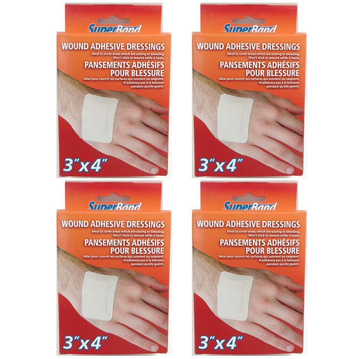 20 Pc Adhesive Bandages Extra Large Pad Wound Dressing 3" X 4" Medical First Aid