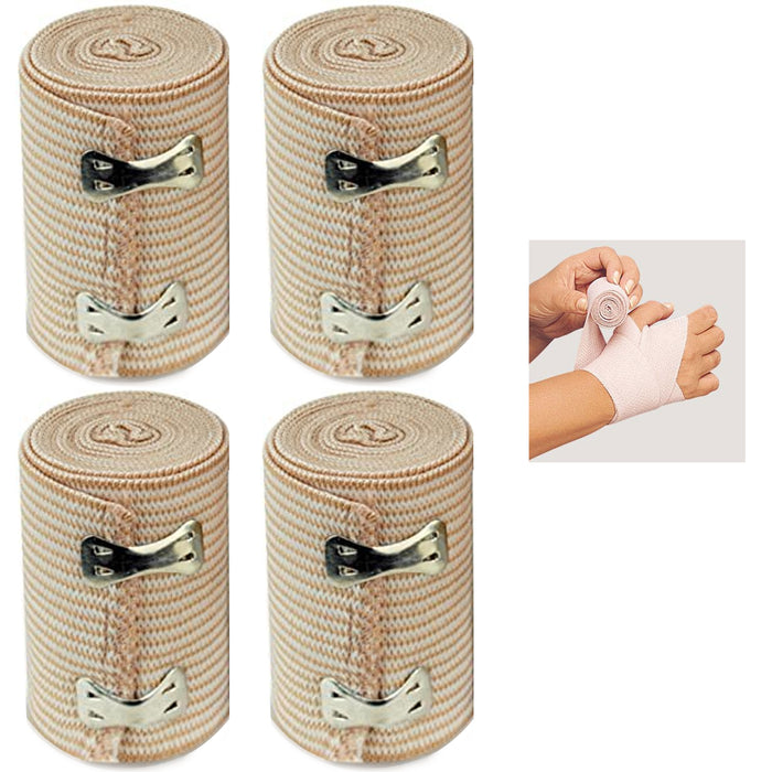 4 Pc Sport Elastic Self Adhesive Elbow Knee Bandage Tape First Aid Strap Band 3"